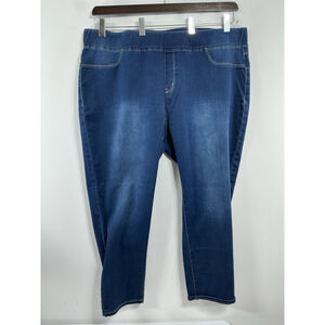 Womans Excellent Avenue Denim Skinny Pull On Blue Jeans 26/28 Elastic 0278/E-5